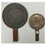 Antique Japanese Bronze Kagami Mirrors.