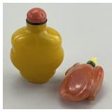 2 Antique Chinese Peking & Agate Snuff Bottles.
