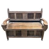Antique Anglo-Indian Teakwood Chicken Coop Bench.