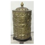 Antique Tibetan Buddhist Brass Prayer Wheel.