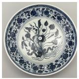 Antique Chinese Blue & White Porcelain Dish.