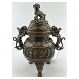 Chinese Archaic Style Fu Dog Bronze Censer.