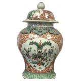 Chinese Qing Dynasty Famille Verte Temple Jar.