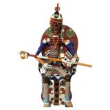 Large African Yoruba Beaded Chief Sculpture.