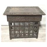 Antique Chinese Carved Rosewood Campaign Desk.