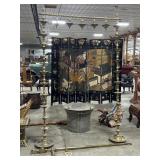 Large Turned-Brass Gong Support Frame.
