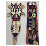 2 African Yoruba Beaded Banners.