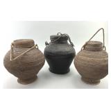 3 Antique Ifugao Ulbong Rice Baskets.