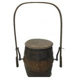 Antique Chinese Wooden Rice or Water Bucket.