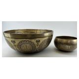 2 Tibetan Bronze Jambati Singing Bowls.