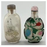 2 Antique Chinese Glass Snuff Bottles.
