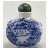 Chinese Blue & White Porcelain Snuff Bottle.