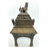 Chinese Qianlong Bronze Censer w/ Rui Shou Finial.