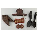 Lot of Antique Carved Wood Utilitarian Objects.