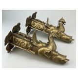 2 OM Handicrafts Brass Hiti Figural Waterspouts.