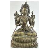 Antique Chinese Budhisattva Bronze Statuette.