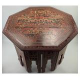 Burmese Yun-De Lacquer Octagonal Folding Table.