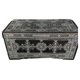 Antique Syrian Inlaid Walnut Blanket Chest.