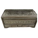 Antique Syrian Inlaid Walnut Blanket Chest.