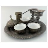 Turkish Coffee Set & Silver Alter Chalices.