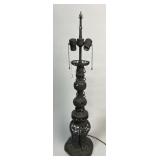 Japanese Meiji Period Cast Iron Lamp.