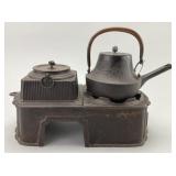 Antique Japanese Cast Iron Brazier Set.