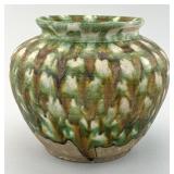 Chinese Tang Dynasty Sancai Glazed Pottery Jar.
