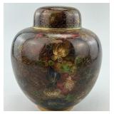 Vintage Chinese Boho Glazed Cloisonne Jar.