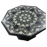 Indian Black Kudapaa Mother Of Pearl Inlaid Table.