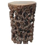 Vintage Chinese Carved Wood Root Stand.
