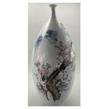 Japanese Famille Verte Ceramic Bottle Vase.