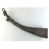 Antique Bamum Figural Bronze Ceremonial Horn.