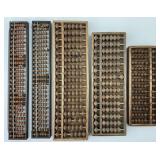 5 Japanese Meiji Period Rosewood Abacuses.