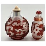 2 Chinese Peking Glass Snuff Bottles.