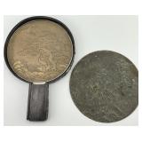 Japanese Meiji Period Kagami Bronze Hand Mirror.