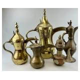 Arabic & Tibetan Brass & Copper Coffee & Teapots.