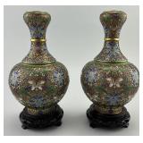 Pair of Chinese Cloisonnï¿½ Enamel Vases.