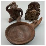 3 Pre-Colombian Type Earthenware Artifacts.