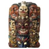 Tibetan Hindu Bhairab Carved & Painted Mask.