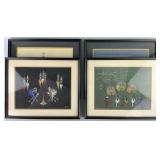 4 Framed Vintage  African Folk Art Paintings.