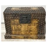 Chinese Iron Mounted Teakwood Strongbox.