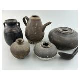 Chinese Brown Glazed Earthenware Vessels.