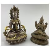 2 Bronze/Copper Tibetan Buddha Figures.