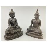 2 Antique Thai Bronze Buddha Figures.