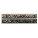 Two Chinese Tibetan Silver Scroll Weights.