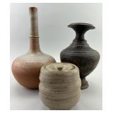 3 Various Glazed Ceramic/Pottery Vessels.