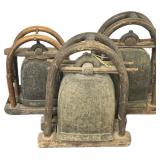 3 Antique Southeast Asian Bronze Elephant Bells.