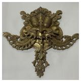 Indian Brass Yali Mask Wall Hanging.