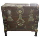 Antique Korean Elmwood Tansu-Style Blanket Chest.