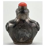 Antique Chinese/ Mongolian Silver Snuff Bottle.